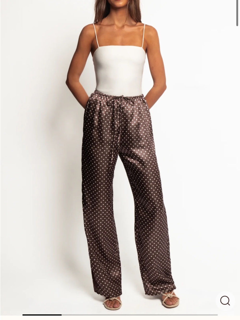 Petal & Pup Polka Dot Wide-Leg Pants in Brown